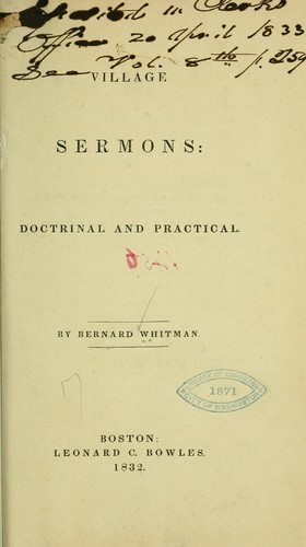 Village sermons doctrinal and practical