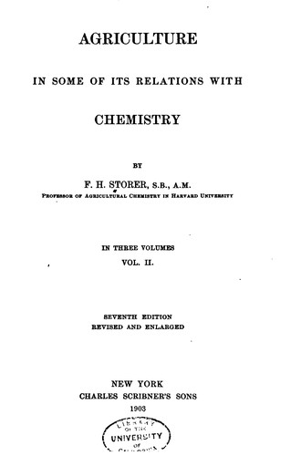 Agriculture in some of its relations with chemistry