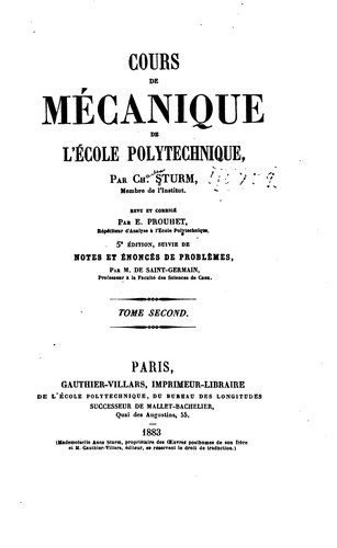 Cours de mécanique de l'École polytechnique