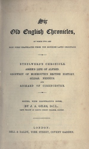 Six old English chronicles