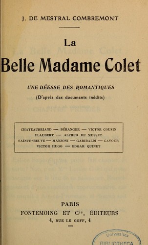 La Belle madame Colet