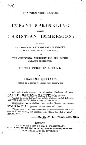 Rhantism versus baptism