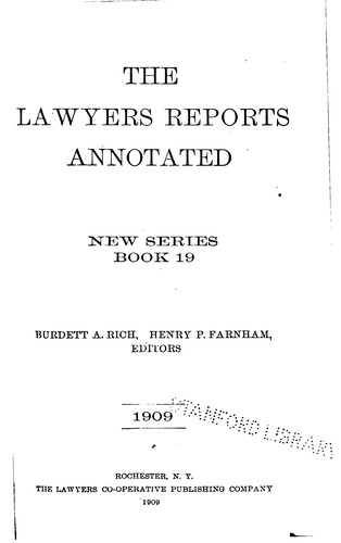 Lawyers' Reports Annotated