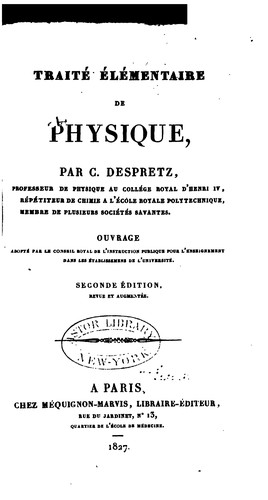Traité élémentaire de physique