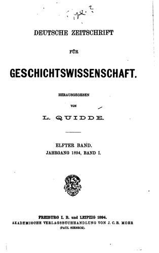 Deutsche Zeitschrift für Geschichte-wissenschaft