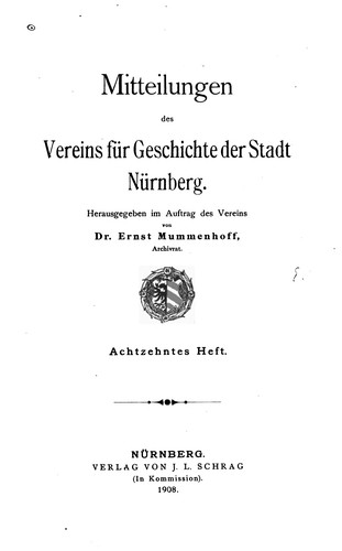 Mitteilungen des Vereins für Geschichte der Stadt Nürnberg