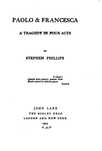 Paolo & Francesca: A Tragedy in Four Acts