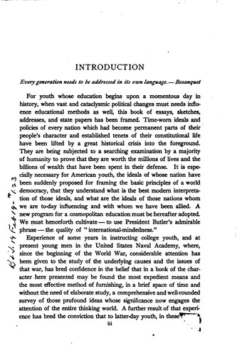 World war issues and ideals: readings in contemporary history and literature