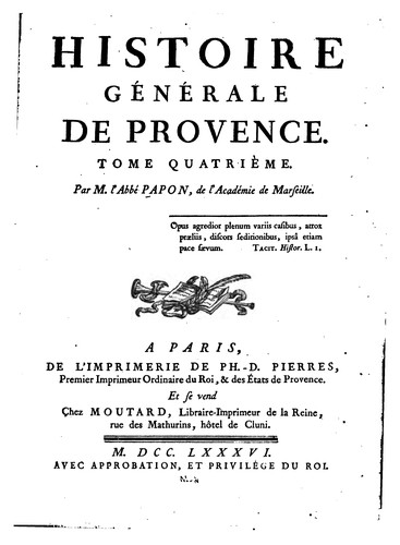 Histoire générale de Provence ...