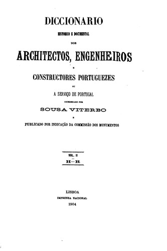 Diccionario historico e documental dos architectos