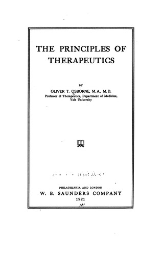 The principles of therapeutics
