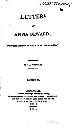 Letters of Anna Seward