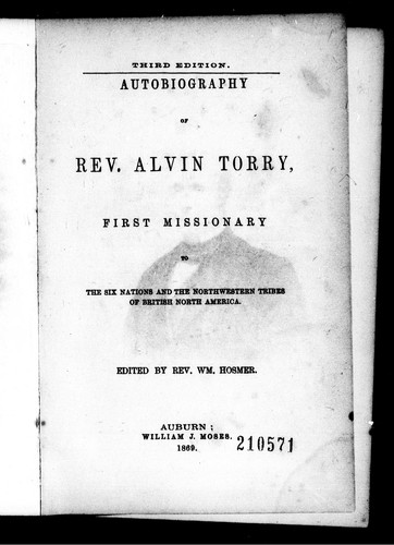 Autobiography of Rev. Alvin Torry