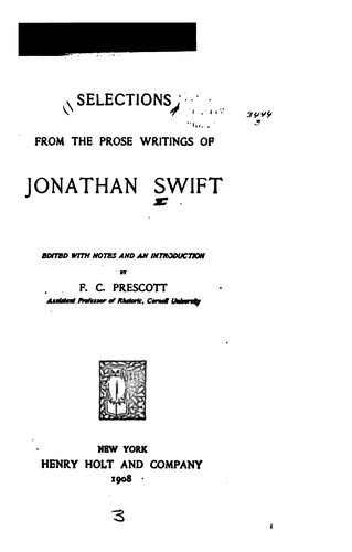 Selections from the prose writings of Jonathan Swift