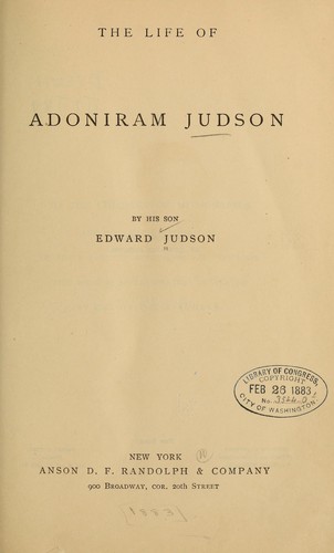 The life of Adoniram Judson