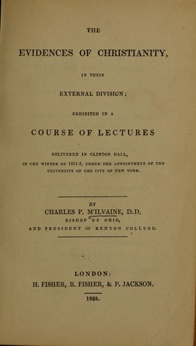 The evidences of Christianity, in their external division