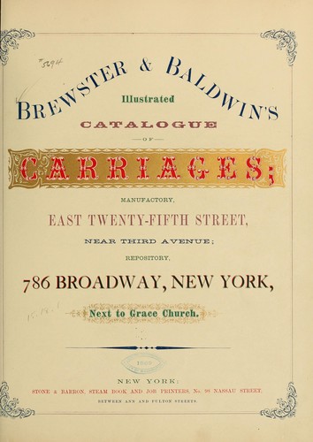 Brewster & Baldwin's illustrated catalogue of carriages...