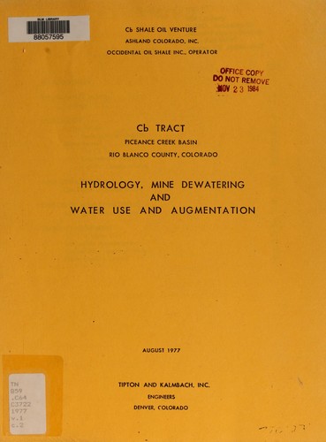 Hydrology, mine dewatering, and water use and augmentation