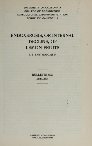 Endoxerosis, or internal decline, of lemon fruits