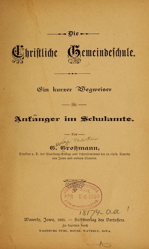 Die christliche gemeindeschule