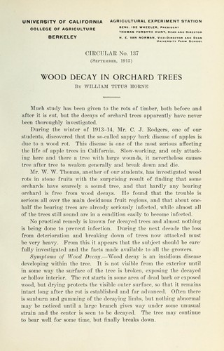 Wood decay in orchard trees