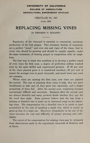 Replacing missing vines