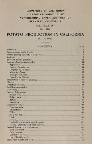 Potato production in California