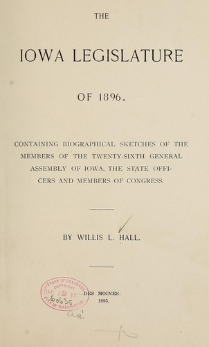 The Iowa legislature of 1896