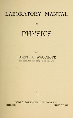 Laboratory manual in physics