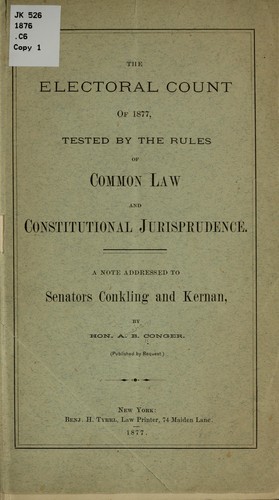 The electoral count of 1877