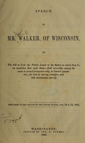 Speech of Mr. Walker ...