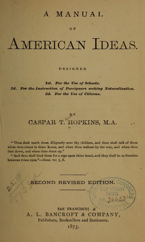 A manual of American ideas