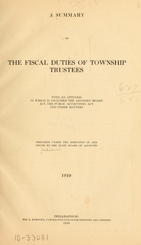 A summary of the fiscal duties of township trustees