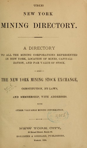 The New York Mining Directory.