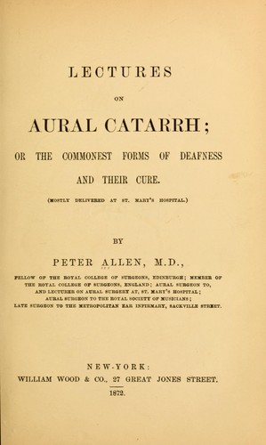 Lectures on aural catarrh