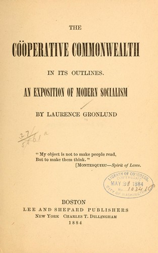 The coöperative commonwealth in its outlines.