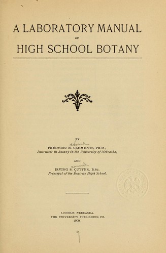 A laboratory manual of high school botany