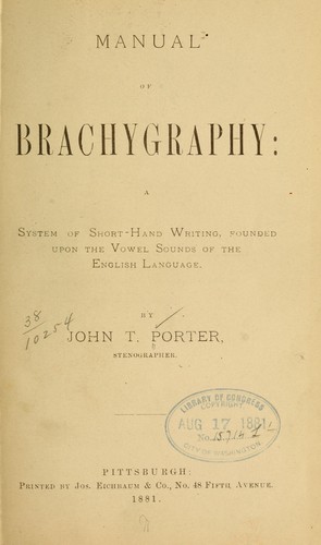 Manual of brachygraphy