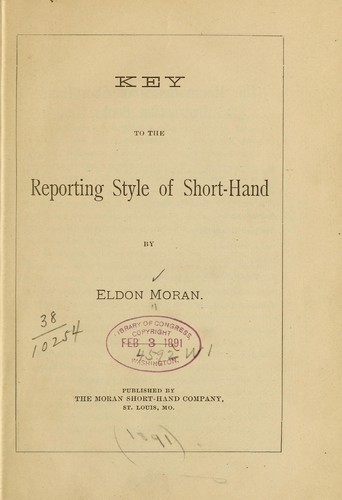 Key to the Reporting style of short-hand