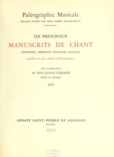 Paléographie musicale