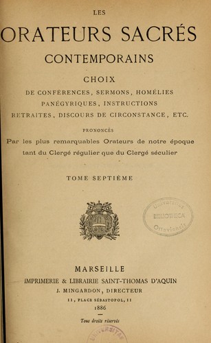 Les Orateurs sacres contemporains