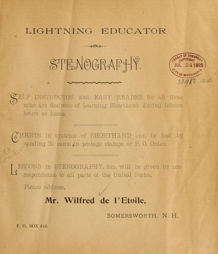 Lightning educator in stenography