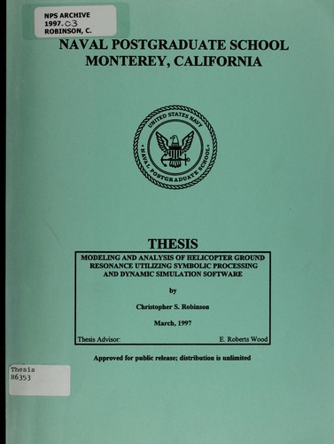 Modeling and analysis of helicopter ground resonance utilizing symbolic processing and dynamic simulation software