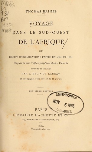 Voyage dans le Sud-ouest de l'Afrique