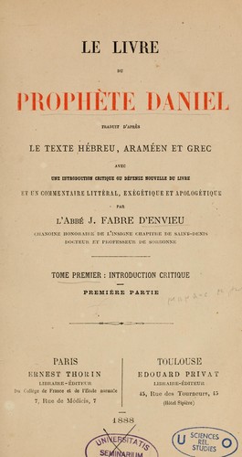 Le Livre du prophète Daniel