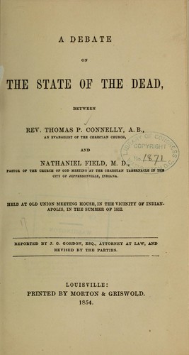 A debate on the state of the dead ...