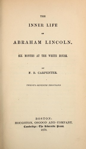 The inner life of Abraham Lincoln