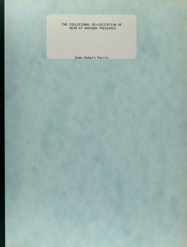 The collisional de-excitation of neon at various pressures