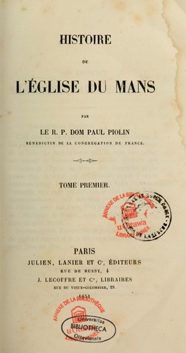 Histoire de l'Eglise du Mans