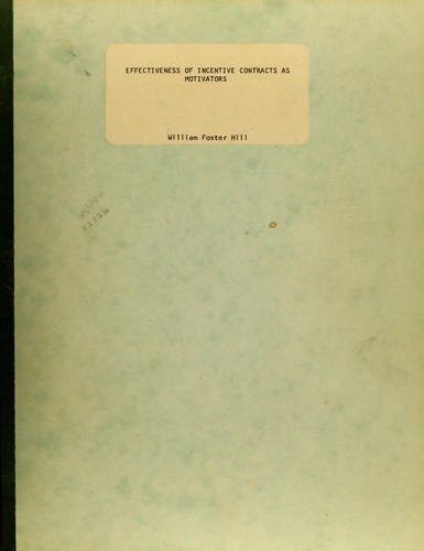 Effectiveness of incentive contracts as motivators